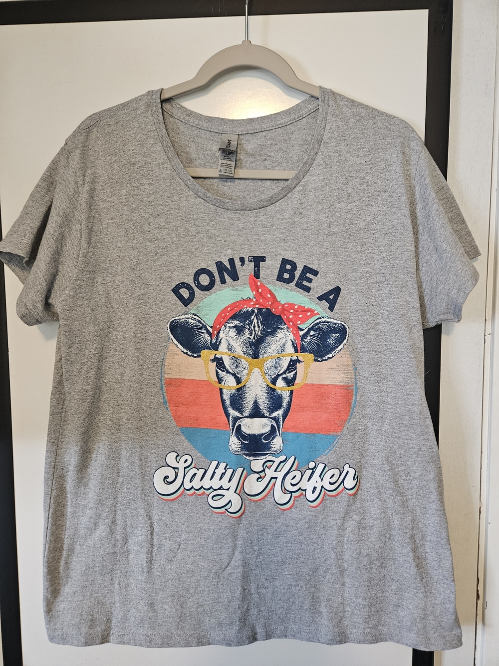 Gildan Gray "Don't Be A Salty Heifer" Graphic Tee